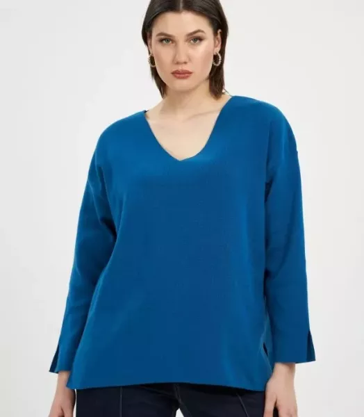 Pull col V grande taille Mat Fashion